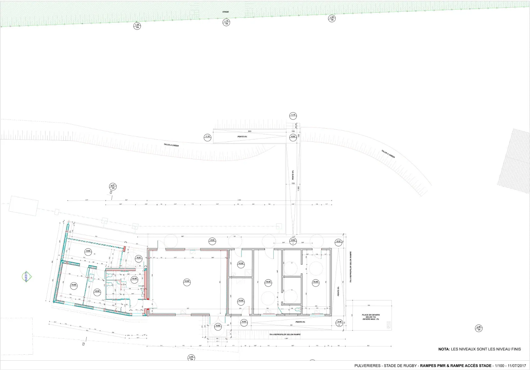 Plan – Rampes PMR & rampe d’accès stade