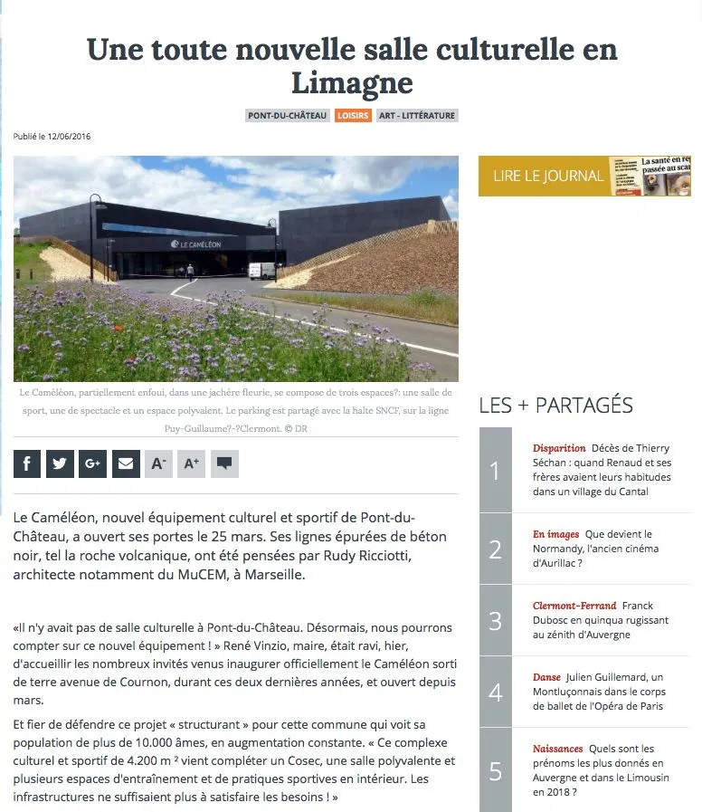 Une toute nouvelle salle culturelle en Limagne