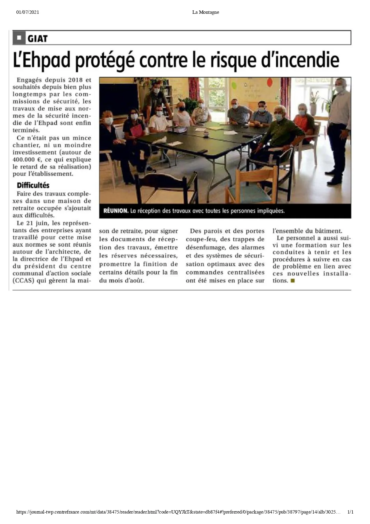 EHPAD Giat — La Montagne